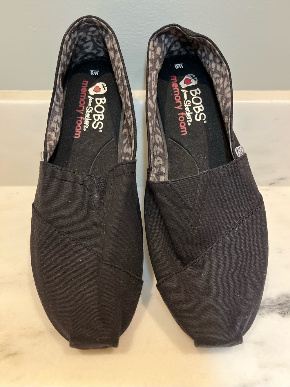 Sketcher’s Bob’s Black Memory Foam Slip-On Shoes
